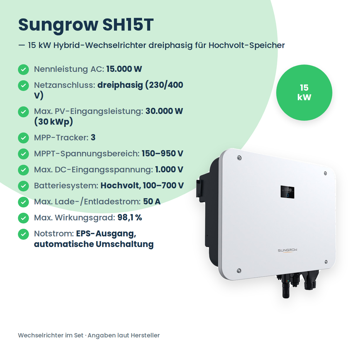 Kit PV complet 16 kWc triphasé | 24× AIKO STELLAR 670W + Sungrow SH15T + Sungrow SBH150