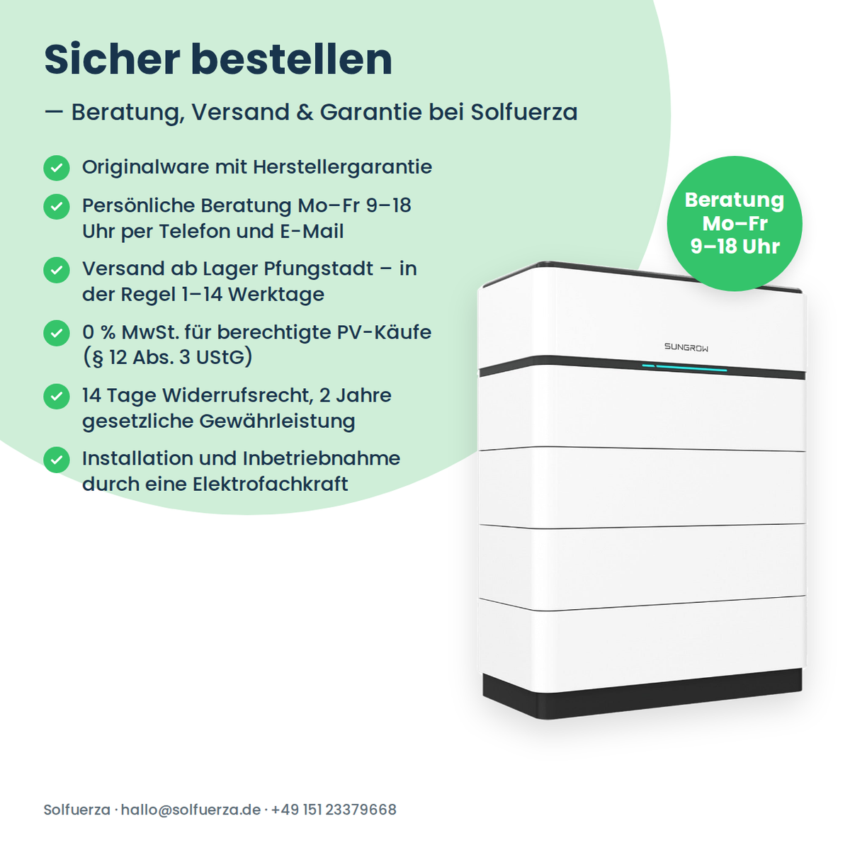 Sungrow SBH100 batterie haute tension 10,0 kWh
