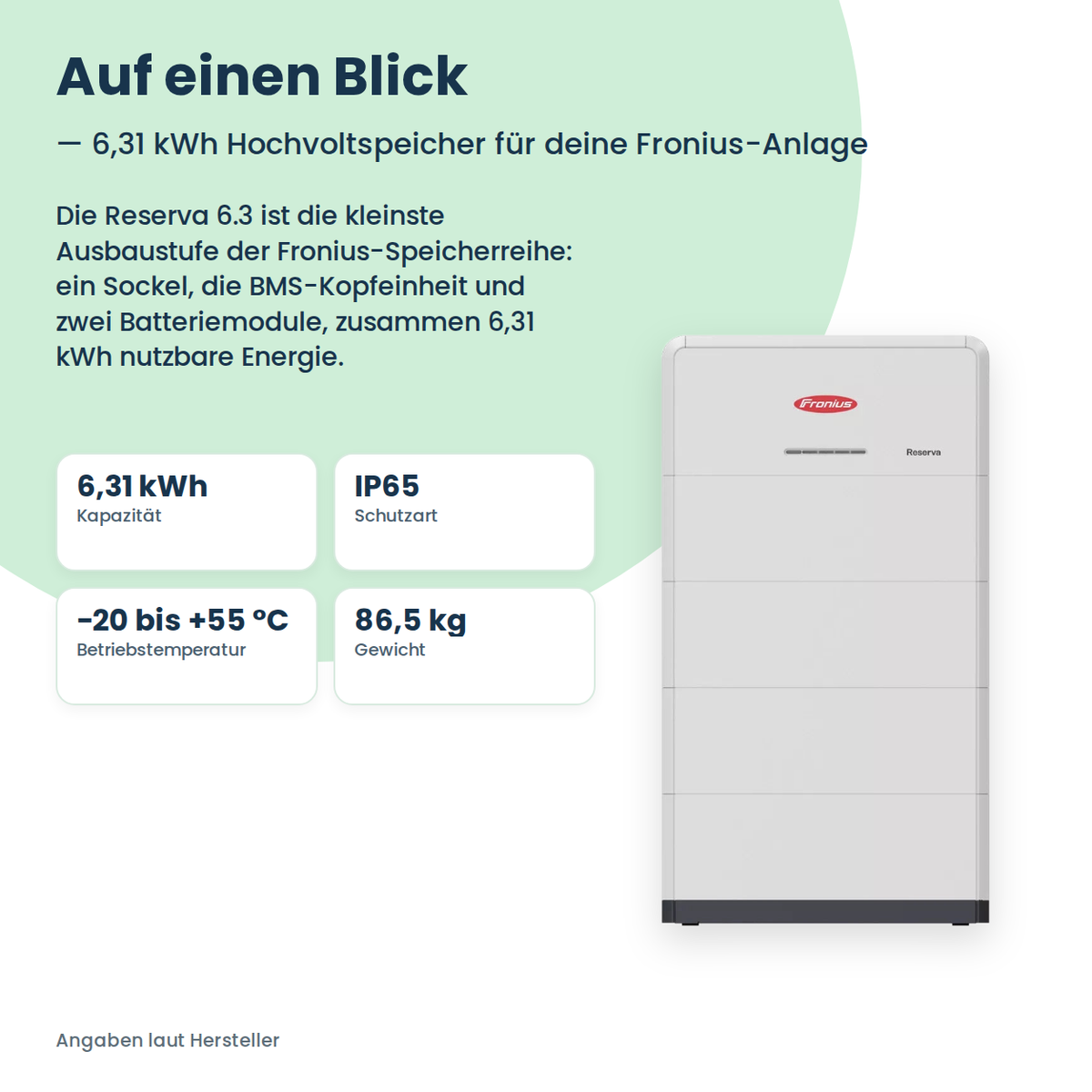 Fronius Reserva 6.3 batterie domestique 6,31 kWh