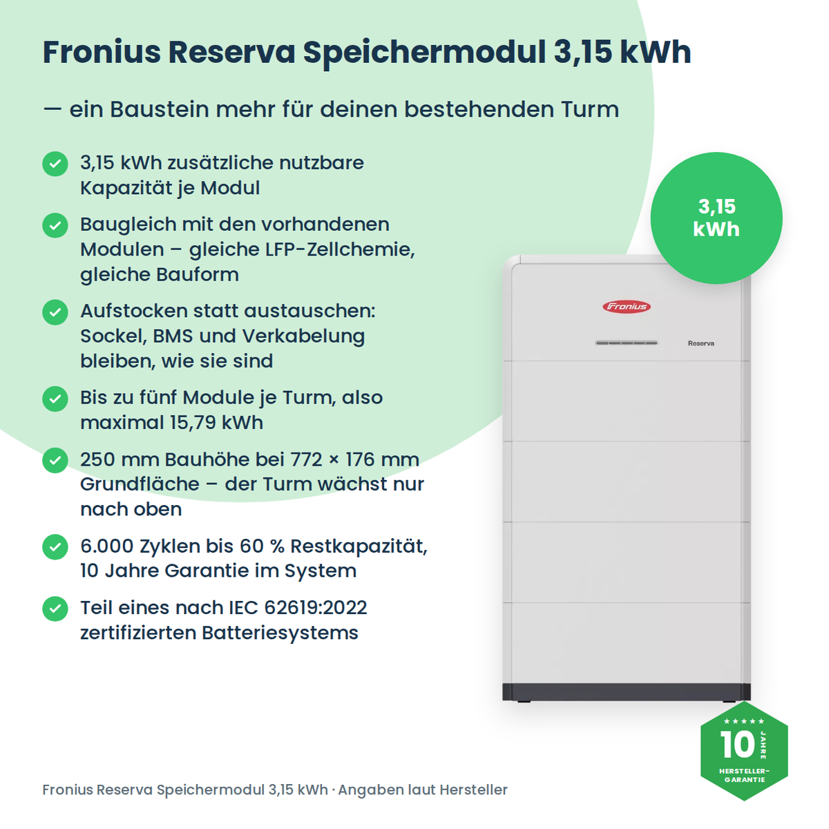 Fronius Reserva module de batterie 3,15 kWh