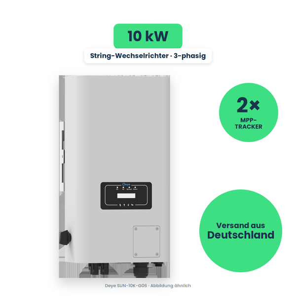 Deye SUN-10K-G06 – 10 kW String-Wechselrichter dreiphasig mit 2 MPP-Trackern