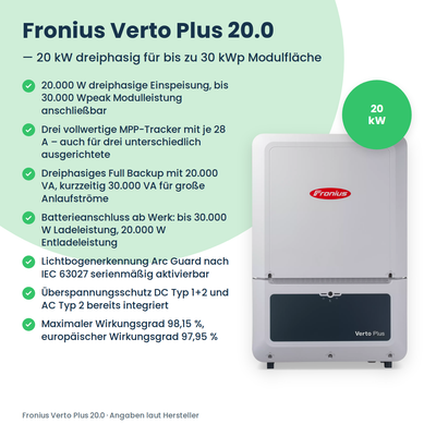 Fronius Verto Plus 20.0 onduleur hybride 20 kW