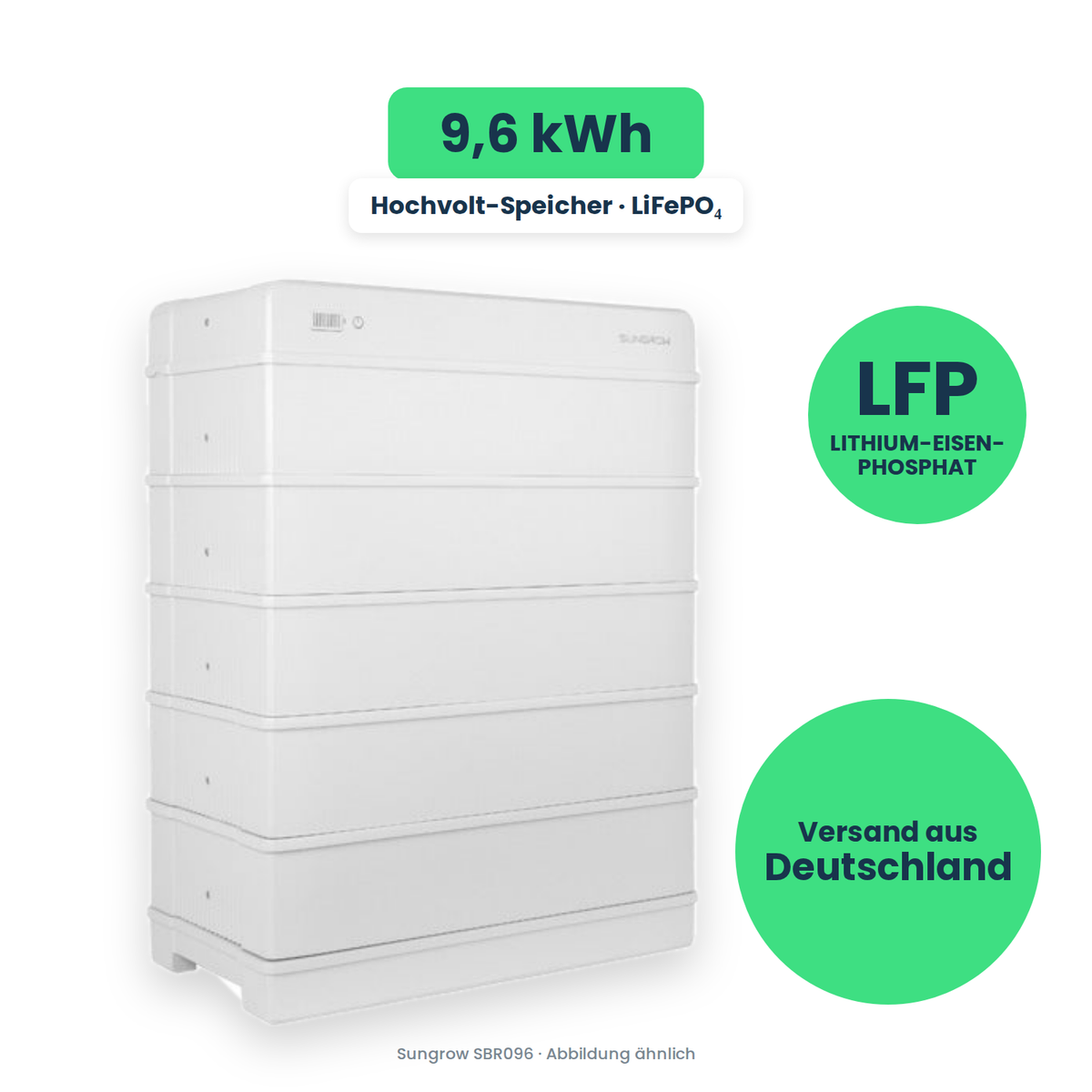 Sungrow SBR096 – Hochvolt-Speicher, freigestellt