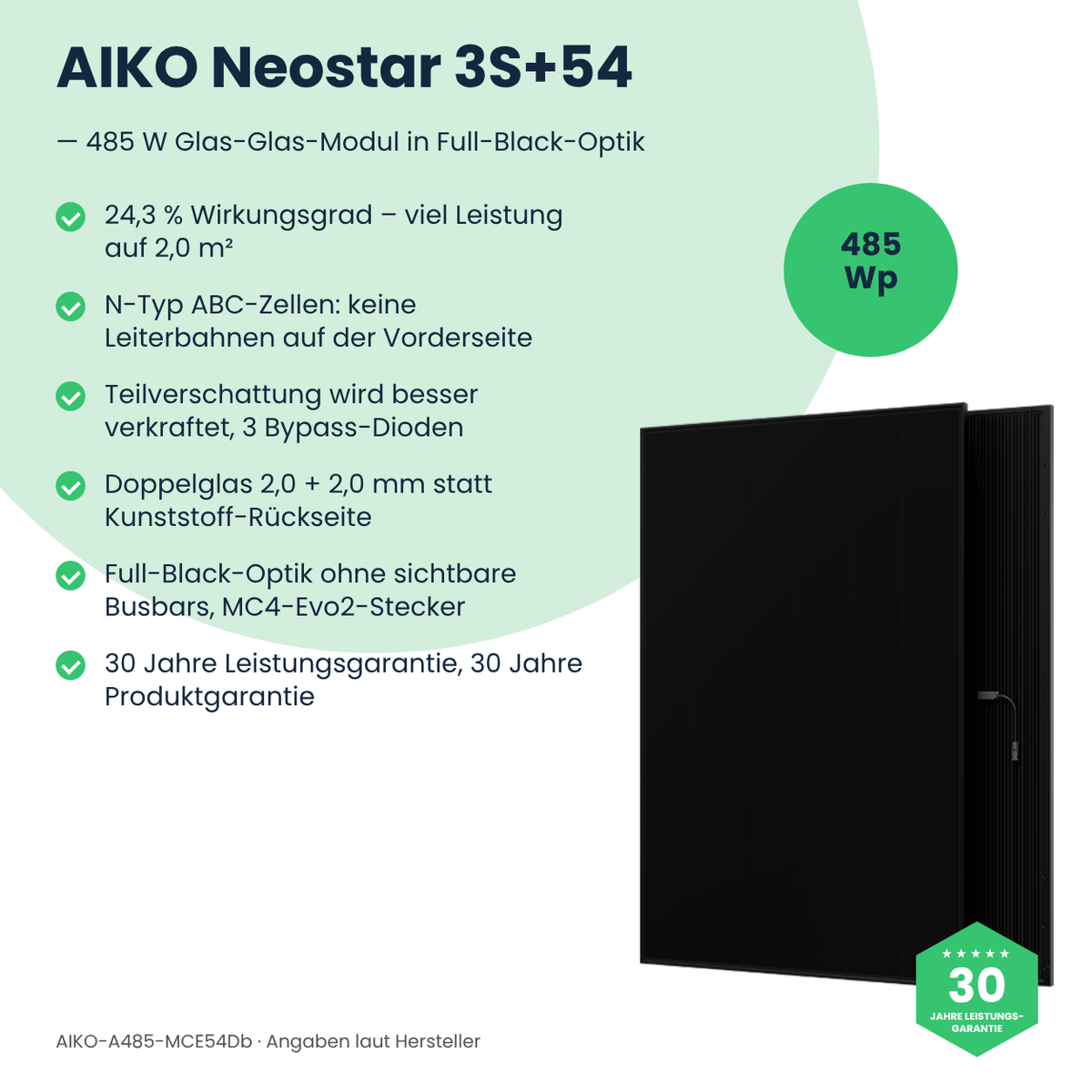 AIKO Neostar 3S+54 485 W – Vorteile im Überblick