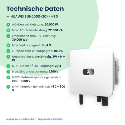 HUAWEI SUN2000-20K-MB0 onduleur hybride 20 kW