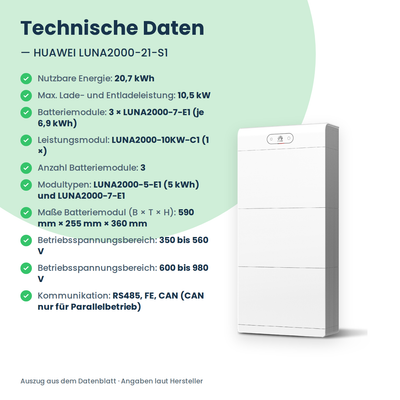 HUAWEI LUNA2000-21-S1 batterie domestique 21 kWh