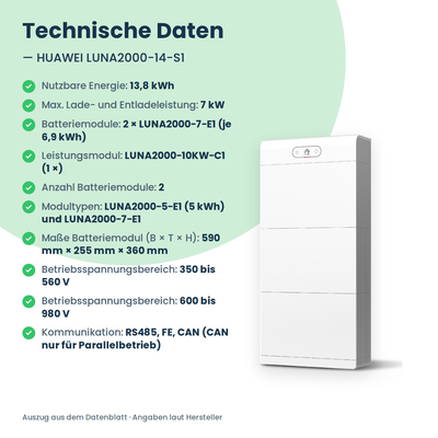 HUAWEI LUNA2000-14-S1 batterie domestique 14 kWh