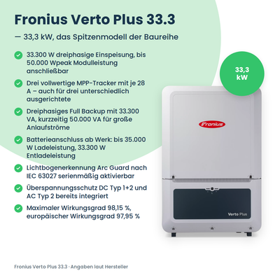 Fronius Verto Plus 33.3 onduleur hybride 33,3 kW