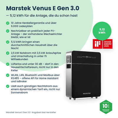 Marstek Venus E Gen 3.0 – batterie AC 5,12 kWh