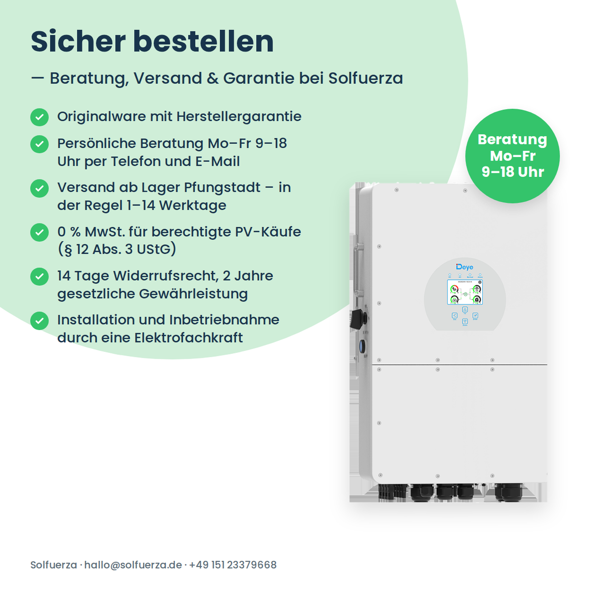 Deye SUN-25K-SG01HP3-EU – onduleur hybride triphasé 25 kW pour batteries haute tension