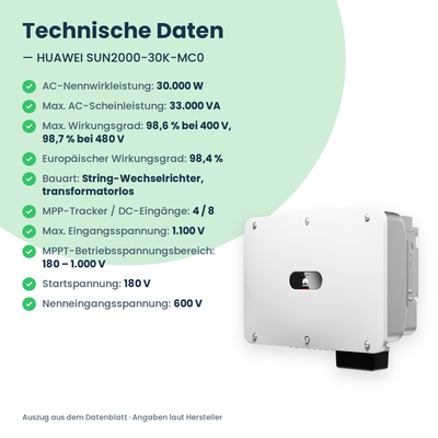 HUAWEI SUN2000-30K-MC0 onduleur string 30 kW