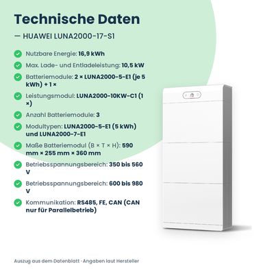 HUAWEI LUNA2000-17-S1 batterie domestique 17 kWh