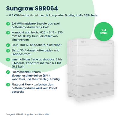 Sungrow SBR064 batterie haute tension 6,4 kWh