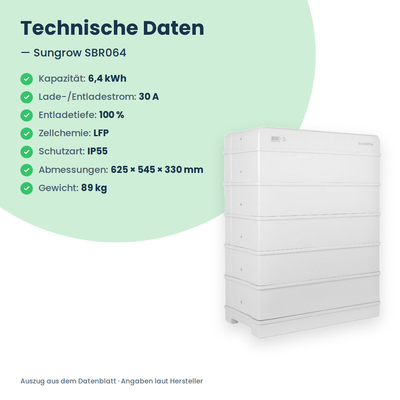 Sungrow SBR064 batterie haute tension 6,4 kWh