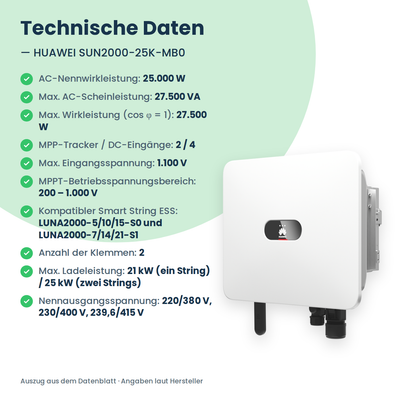 HUAWEI SUN2000-25K-MB0 onduleur hybride 25 kW