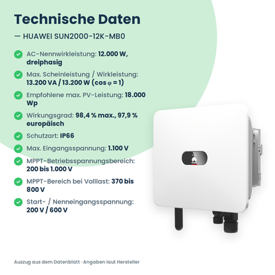 HUAWEI SUN2000-12K-MB0 onduleur hybride 12 kW