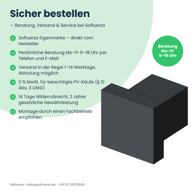 Solfuerza Endkappe schwarz für PV-Montageschiene